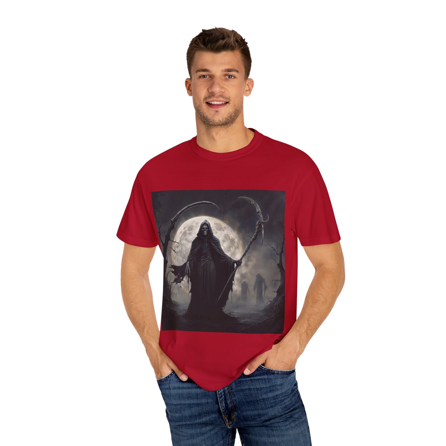 Unisex "The Grim Reaper" T-Shirt – Garment-Dyed Modern Fit Tee