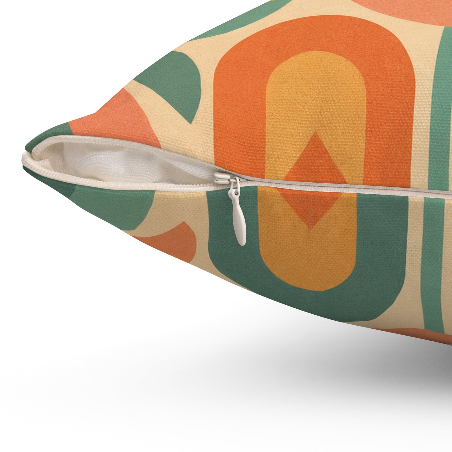 Retro Geometric Floral Pillow - Mid Century Modern Decorative Throw