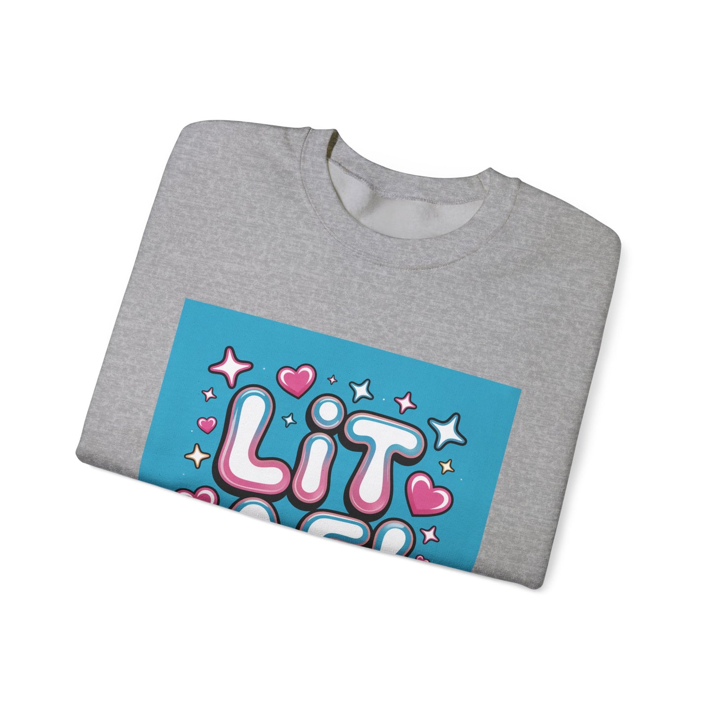 Lit AF! Unisex Heavy Blend Crewneck Sweatshirt - Fun and Stylish Casualwear