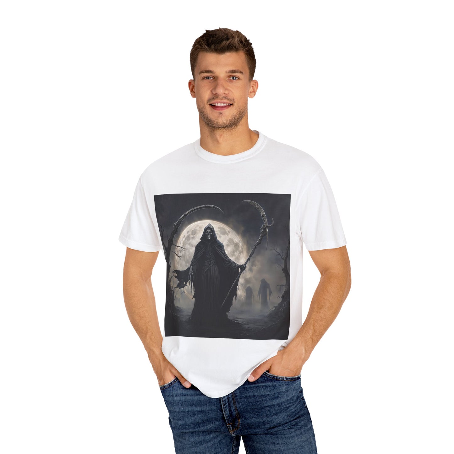 Unisex "The Grim Reaper" T-Shirt – Garment-Dyed Modern Fit Tee