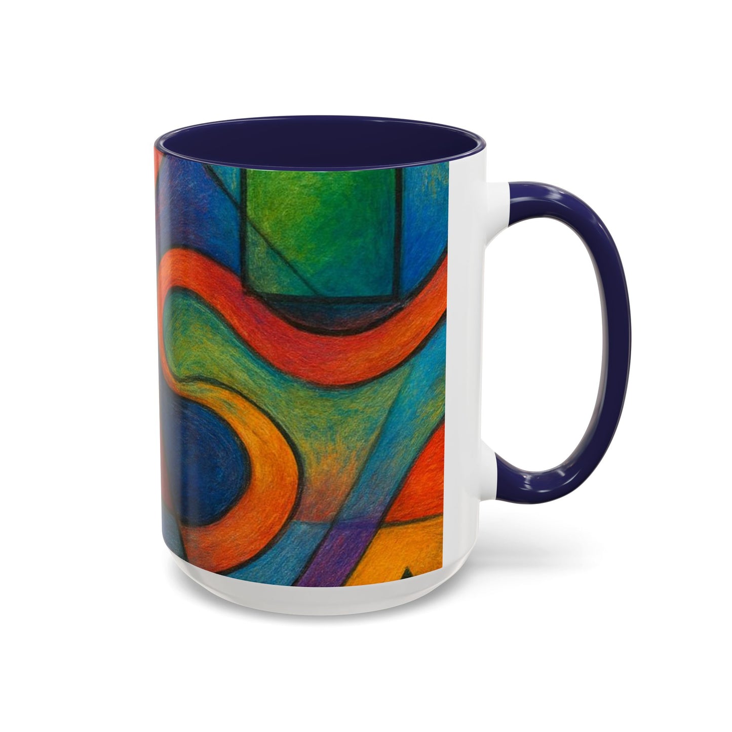 Abstract Colorful Geometric Coffee Mug — Vibrant Modern Art Accent 11/15oz