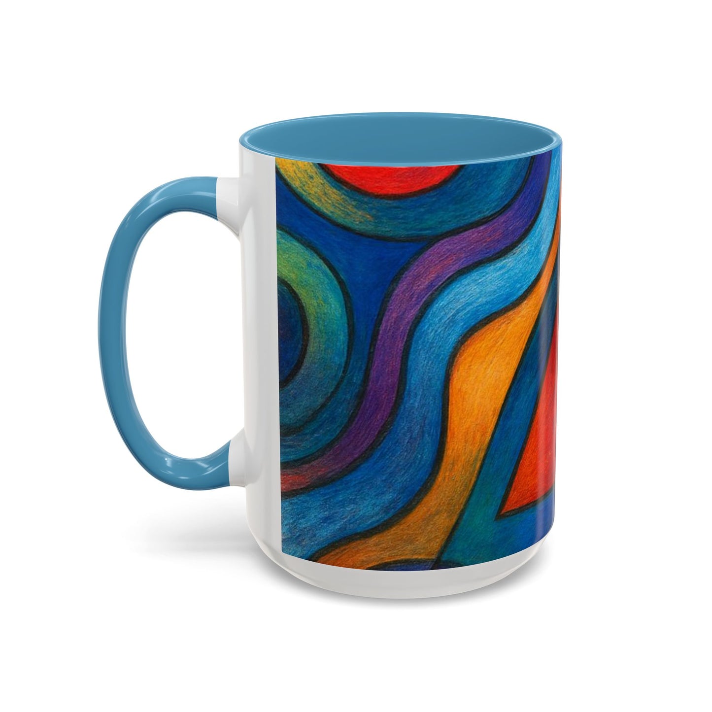 Abstract Colorful Geometric Coffee Mug — Vibrant Modern Art Accent 11/15oz