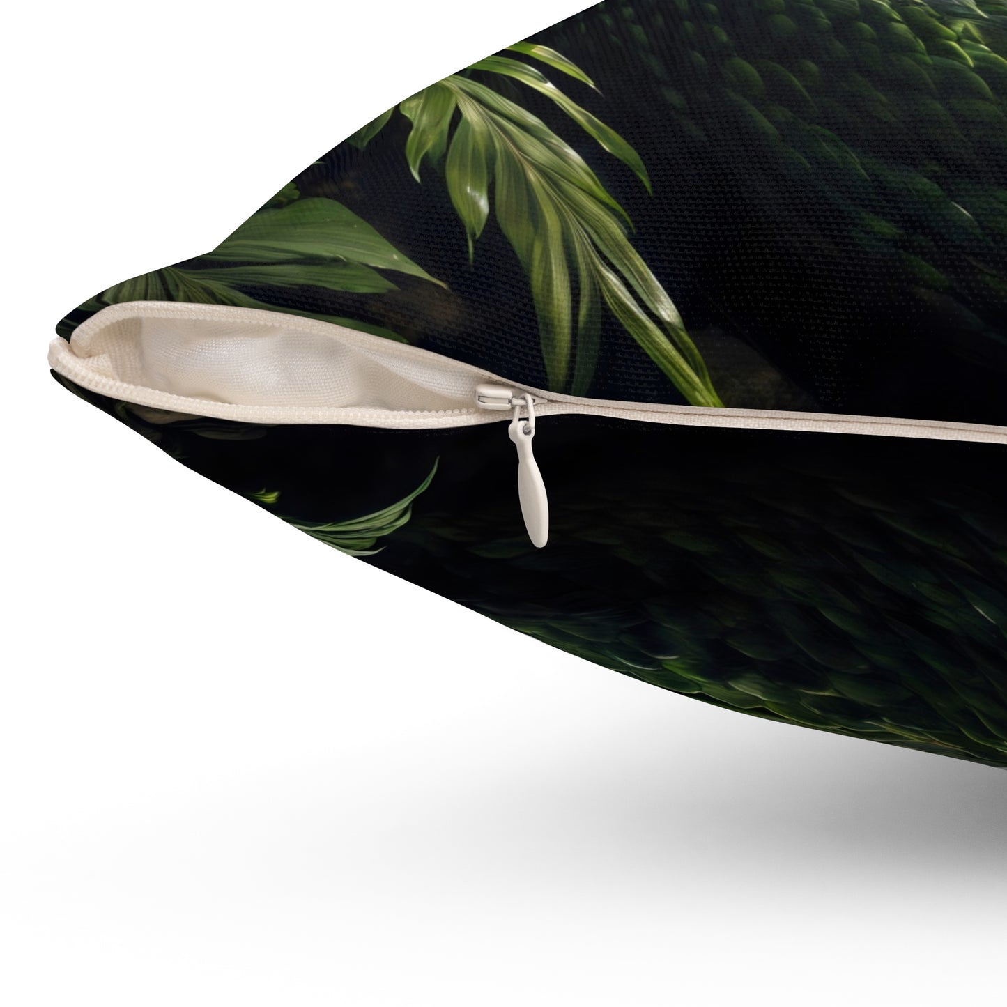 Green Snake Spun Polyester Pillow