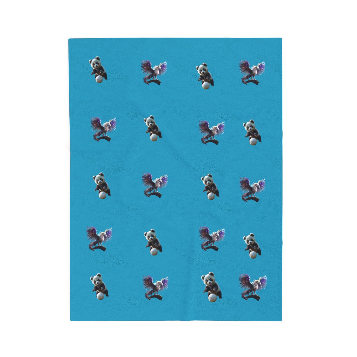 Plush Blanket - Cozy Panda and Dragon Design