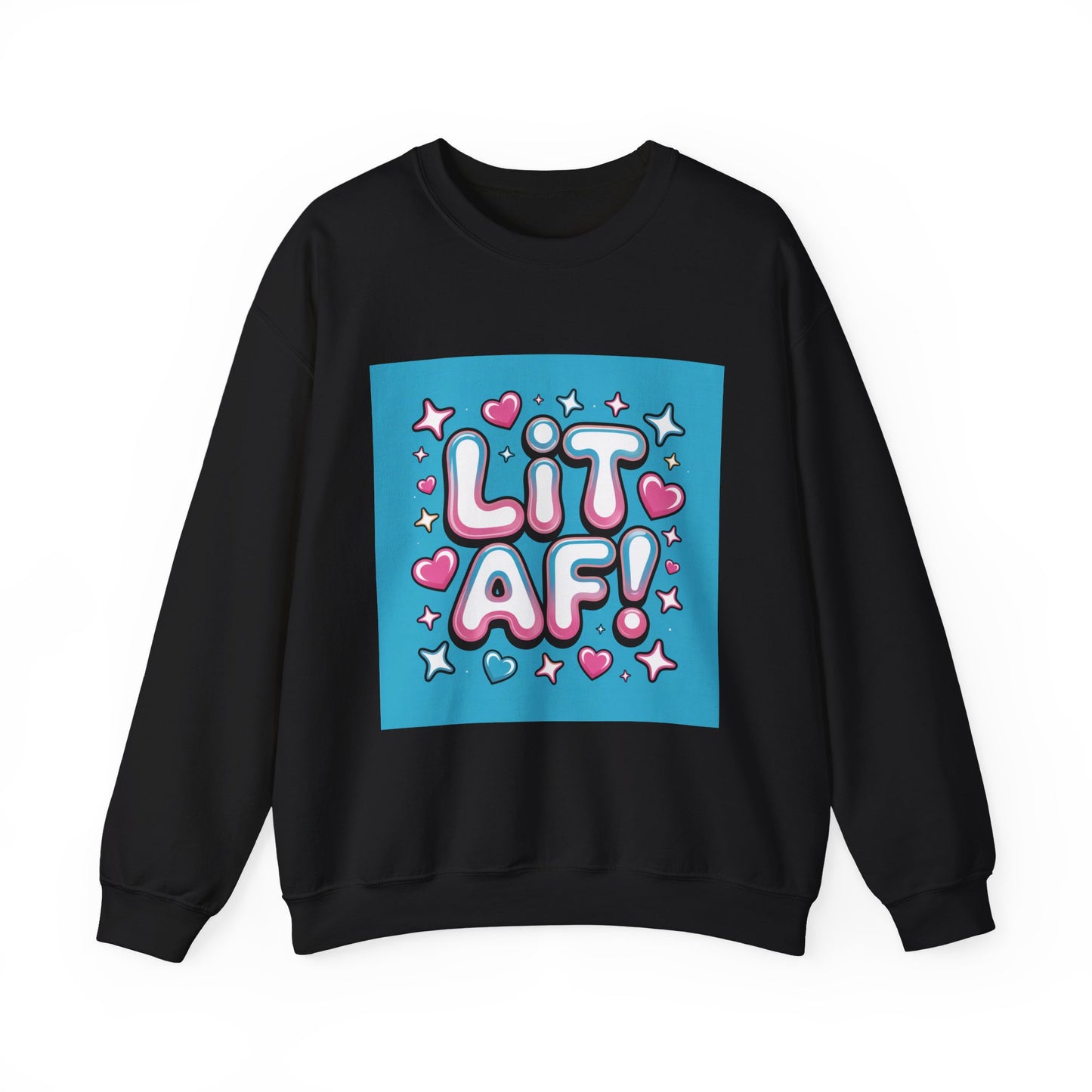 Lit AF! Unisex Heavy Blend Crewneck Sweatshirt - Fun and Stylish Casualwear