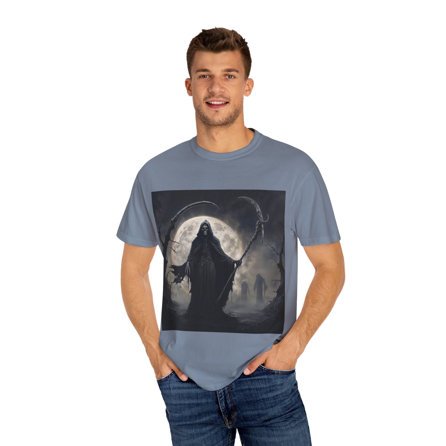 Unisex "The Grim Reaper" T-Shirt – Garment-Dyed Modern Fit Tee
