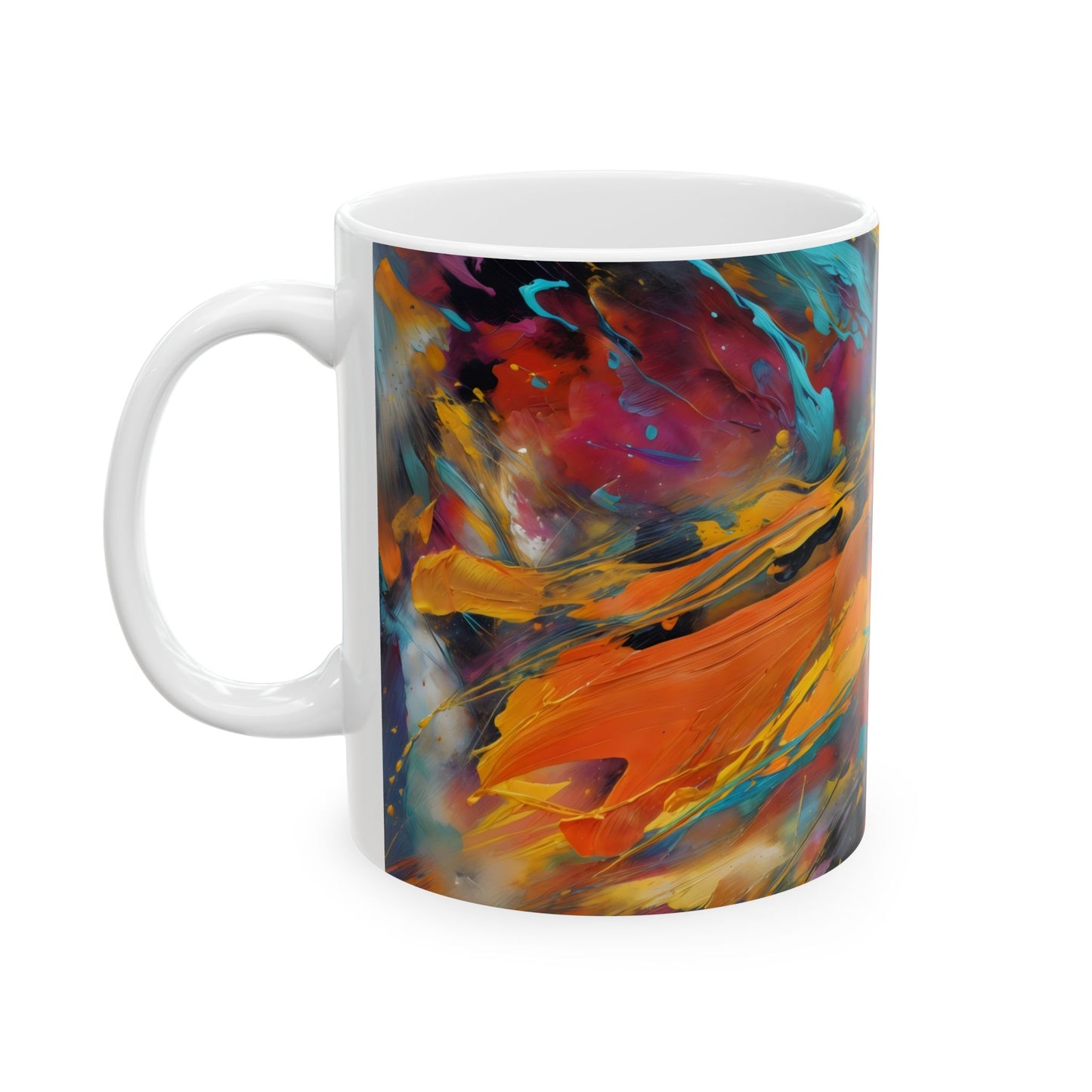Vibrant Abstract Ceramic Mug for Art Lovers | Colorful Coffee Cup (11oz, 15oz)