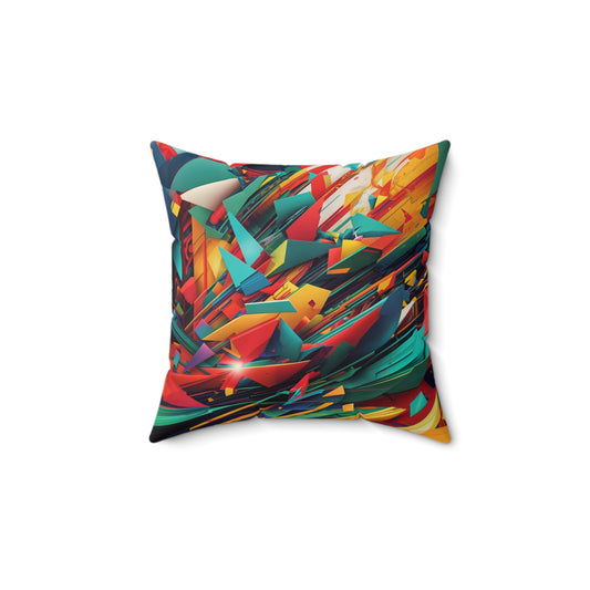 Vibrant Abstract Faux Suede Pillow, Colorful Modern Cushion for Home Decor, Boho Accent, Cozy Living Room, Gift Idea for Friends
