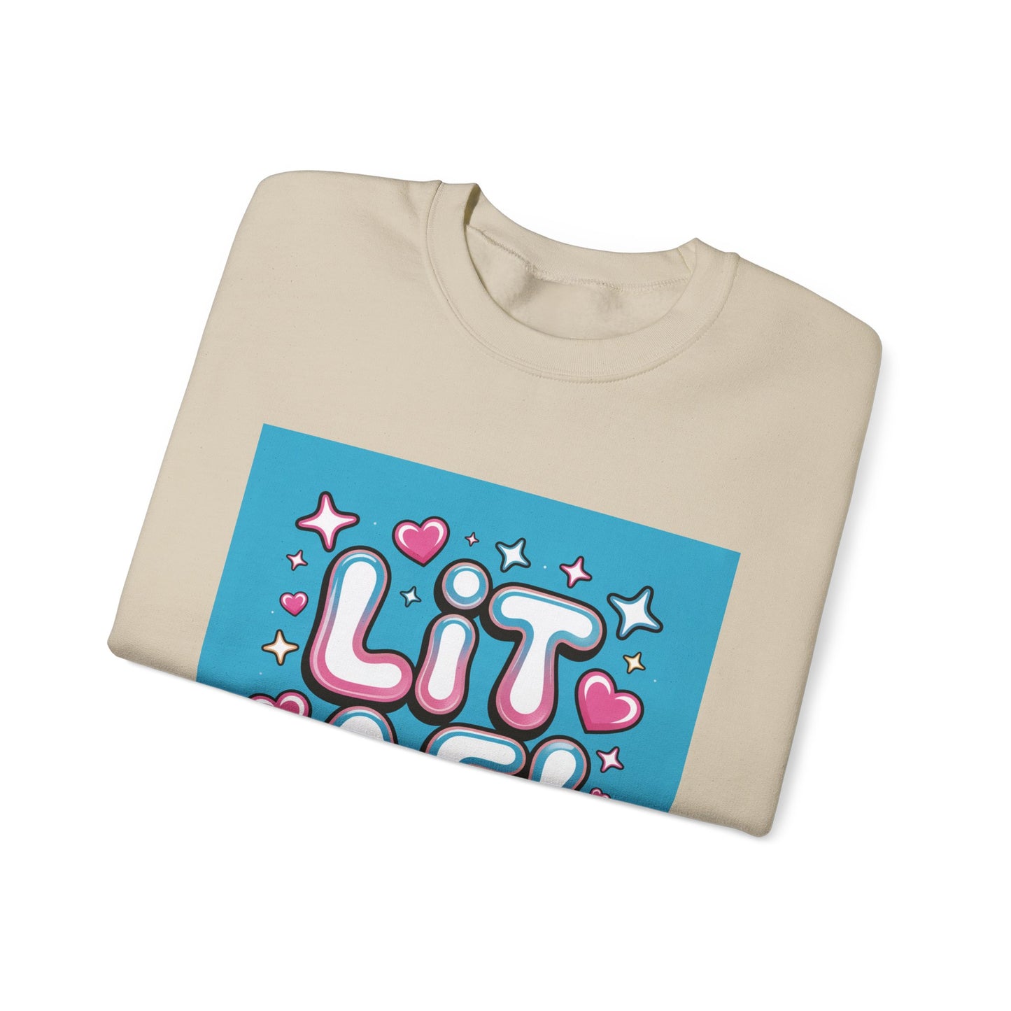 Lit AF! Unisex Heavy Blend Crewneck Sweatshirt - Fun and Stylish Casualwear