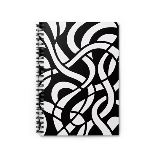Abstract Black & White Spiral Notebook — Ruled Journal for Notes & Sketches