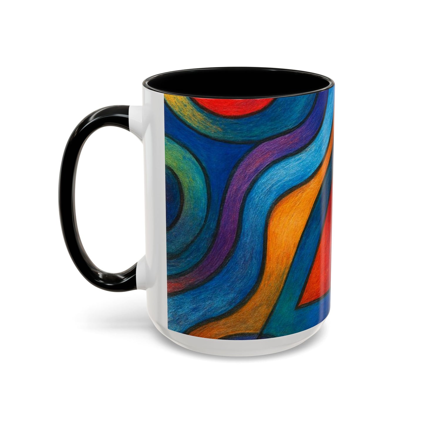 Abstract Colorful Geometric Coffee Mug — Vibrant Modern Art Accent 11/15oz