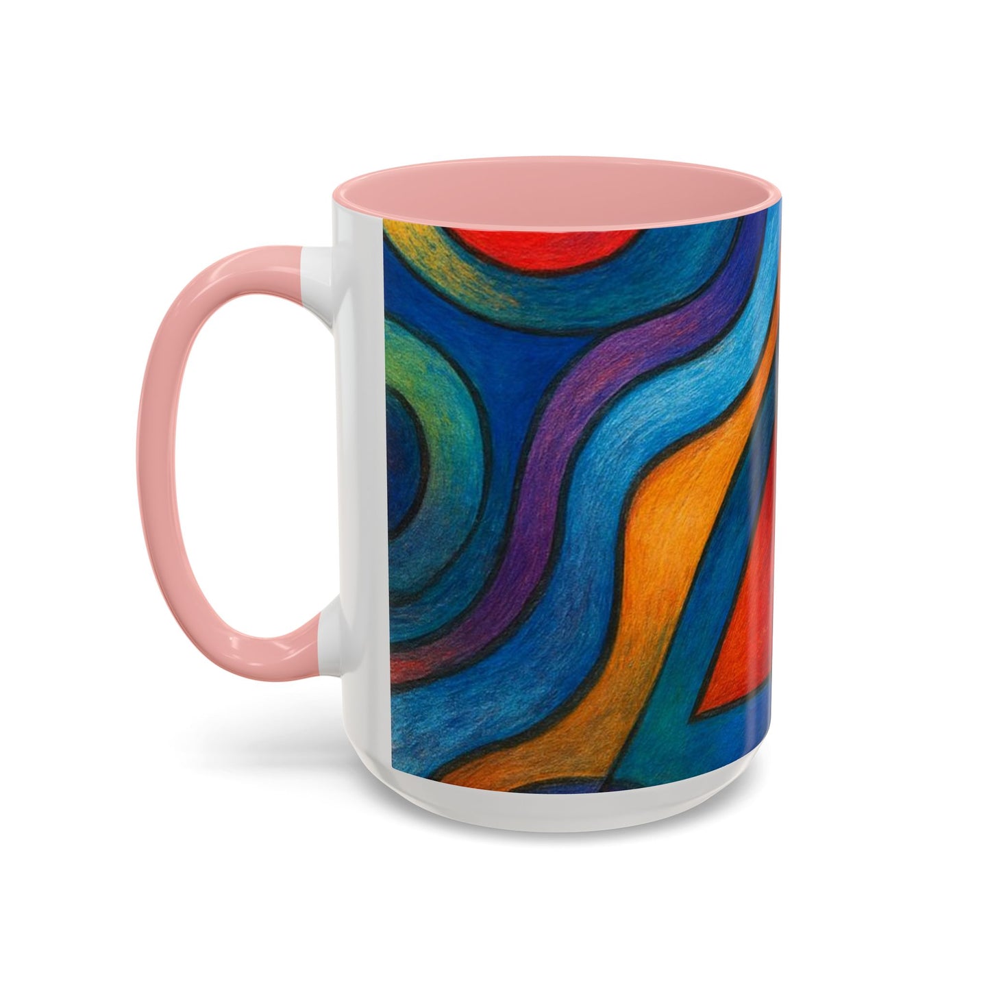 Abstract Colorful Geometric Coffee Mug — Vibrant Modern Art Accent 11/15oz
