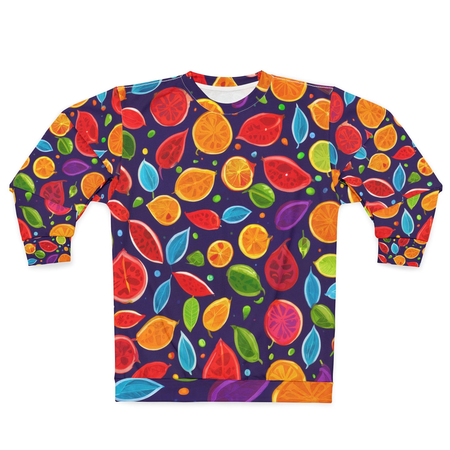 Colorful Leaf Print Sweatshirt | Cozy Fall Apparel & Gift for Nature Lovers