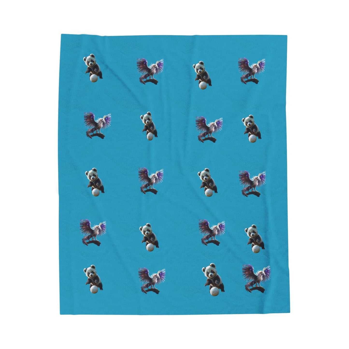 Plush Blanket - Cozy Panda and Dragon Design