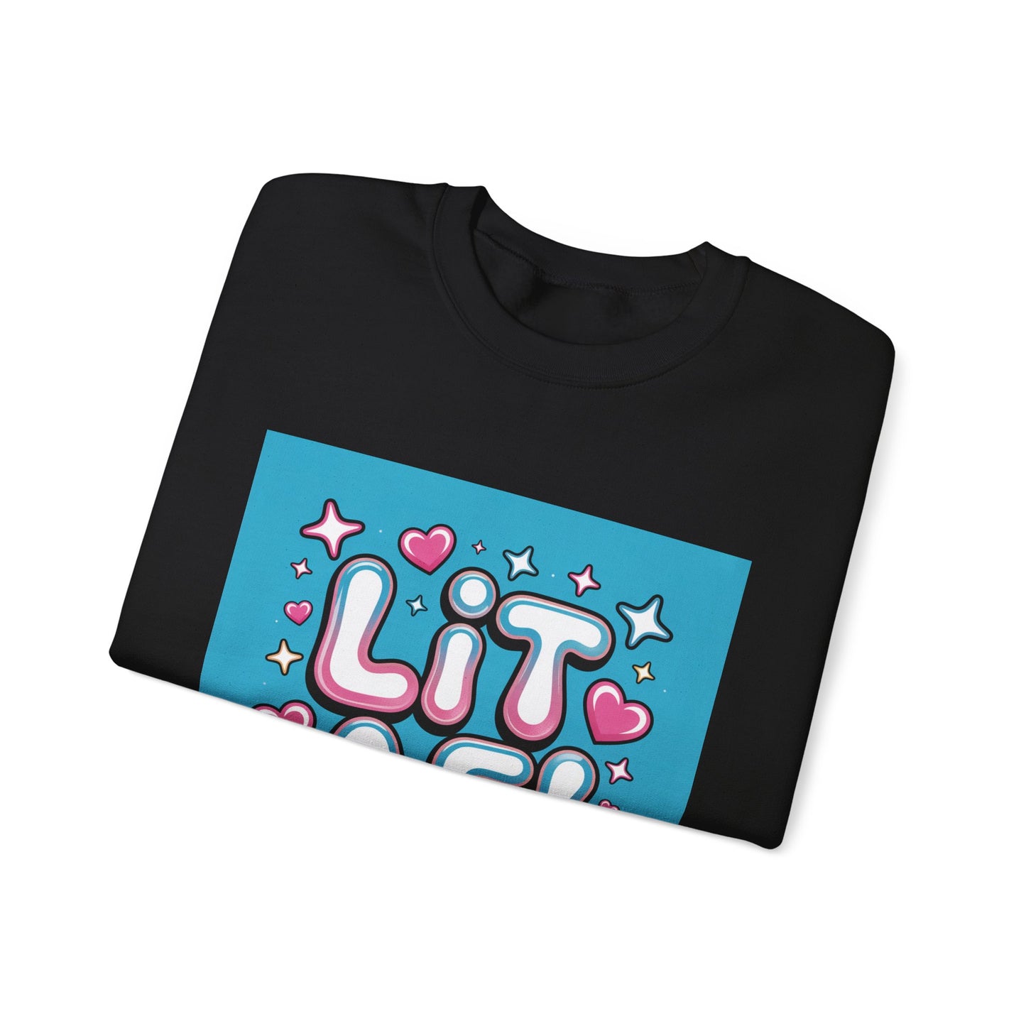 Lit AF! Unisex Heavy Blend Crewneck Sweatshirt - Fun and Stylish Casualwear
