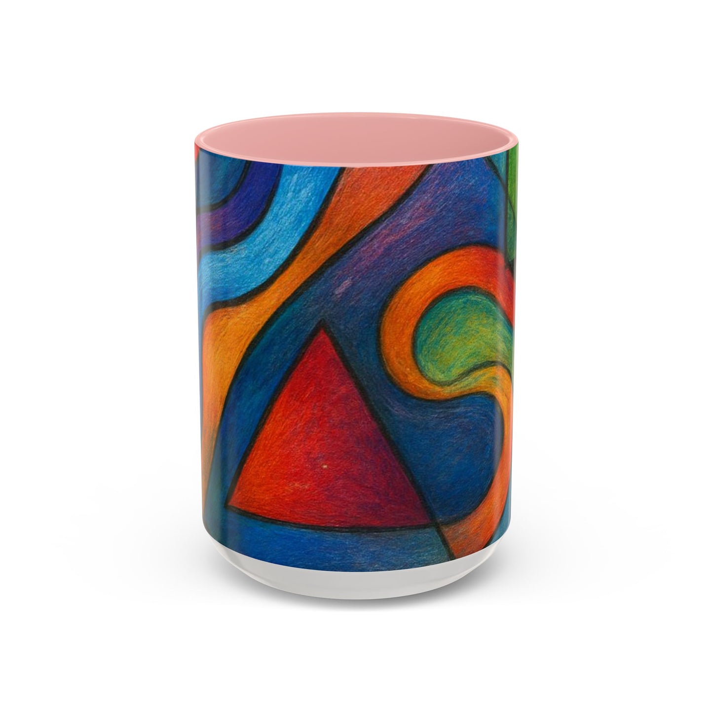Abstract Colorful Geometric Coffee Mug — Vibrant Modern Art Accent 11/15oz
