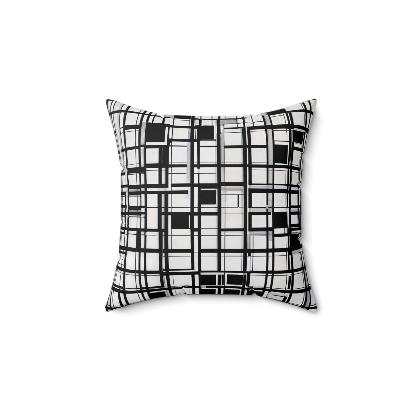 Monochrome Geometric Throw Pillow – Black & White Modern Accent Cushion for Home Decor