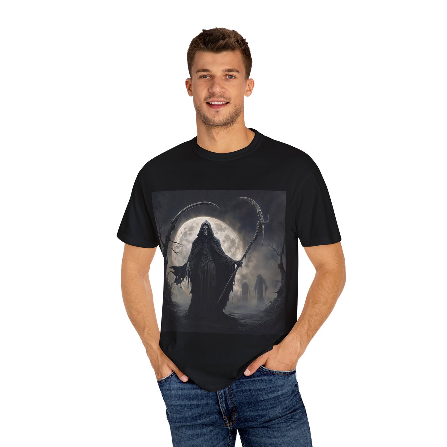 Unisex "The Grim Reaper" T-Shirt – Garment-Dyed Modern Fit Tee