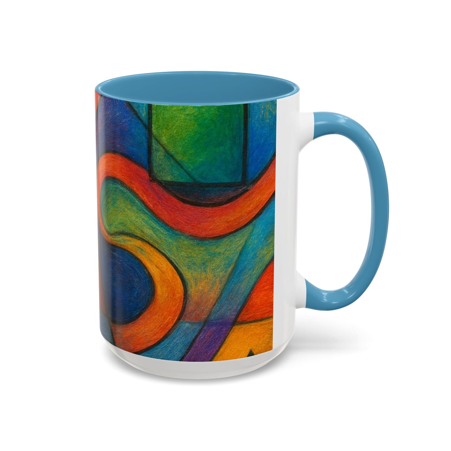 Abstract Colorful Geometric Coffee Mug — Vibrant Modern Art Accent 11/15oz
