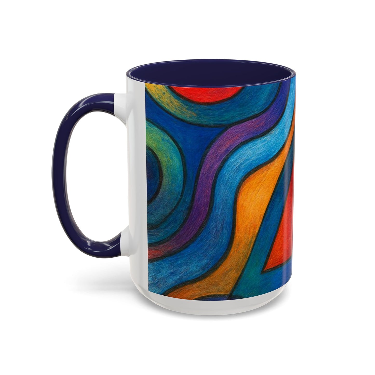 Abstract Colorful Geometric Coffee Mug — Vibrant Modern Art Accent 11/15oz