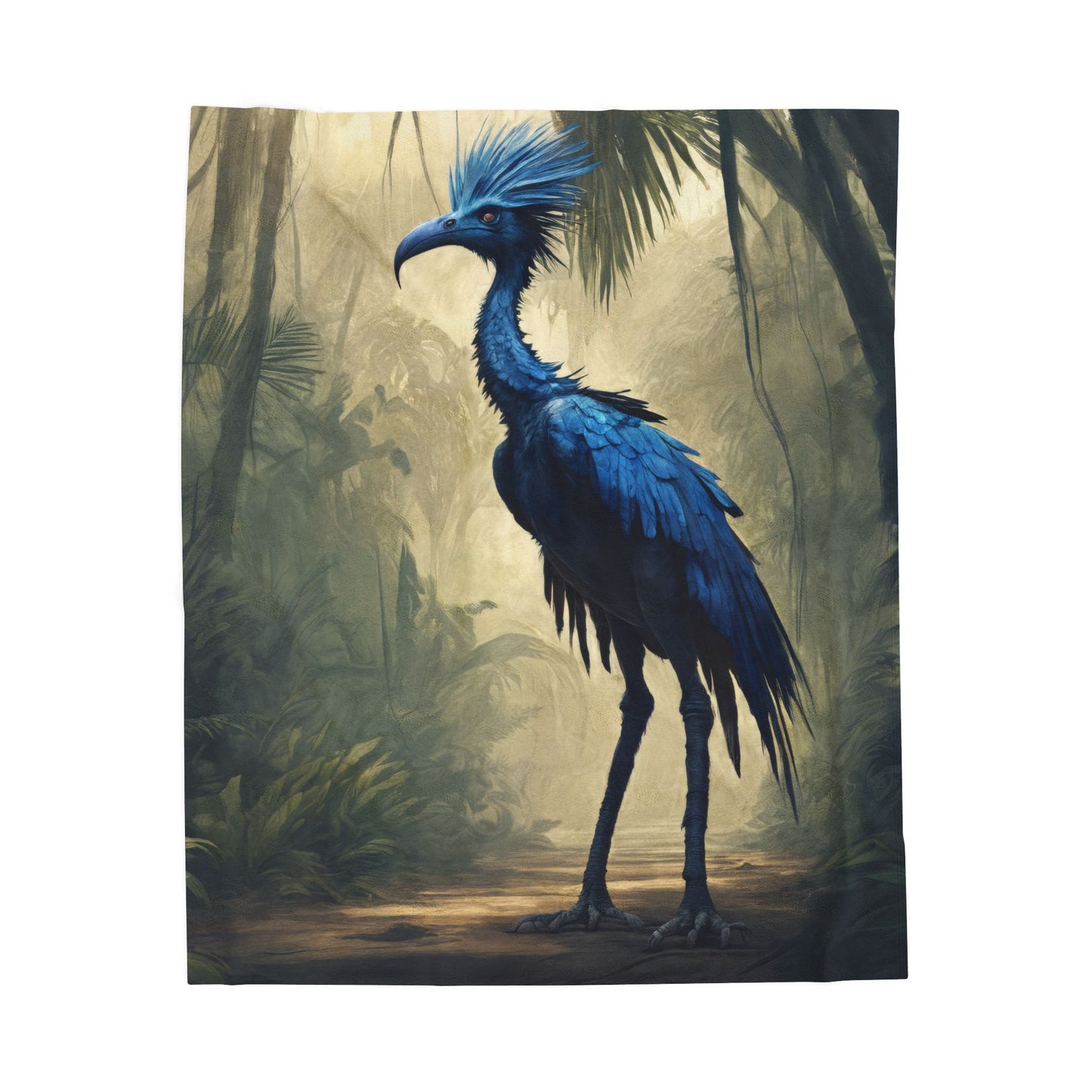 lue Exotic Bird Velveteen Blanket – Soft Plush Throw for Nature Lovers and Home Decor