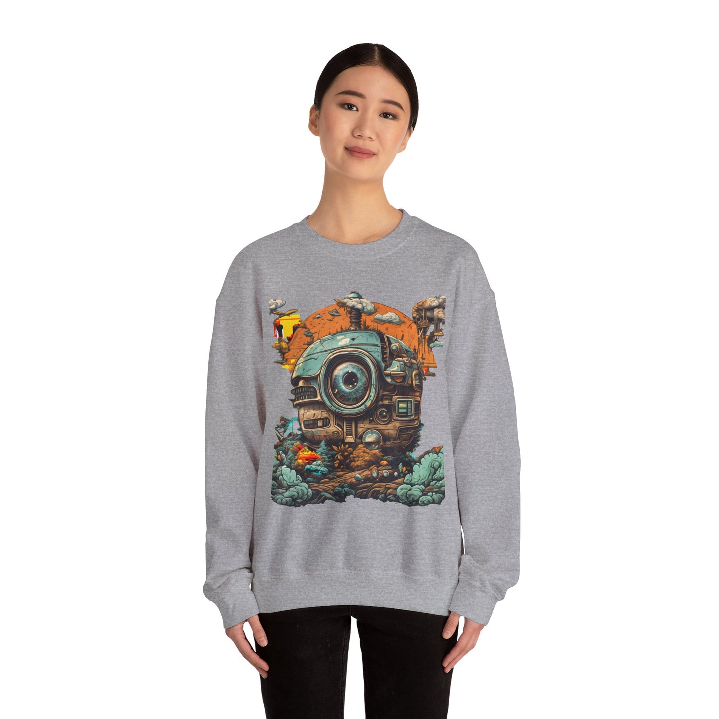 Vintage Space Explorer Crewneck Sweatshirt - Unisex Heavy Blend
