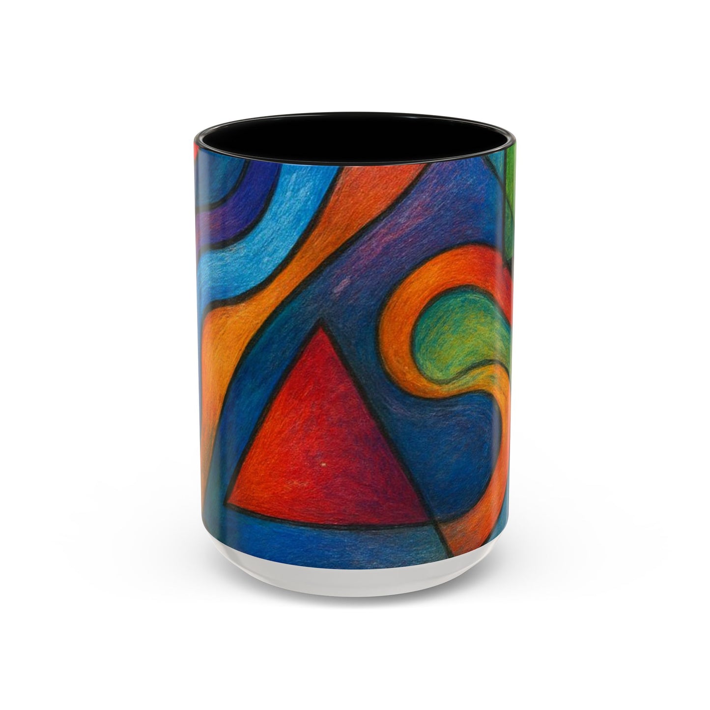 Abstract Colorful Geometric Coffee Mug — Vibrant Modern Art Accent 11/15oz