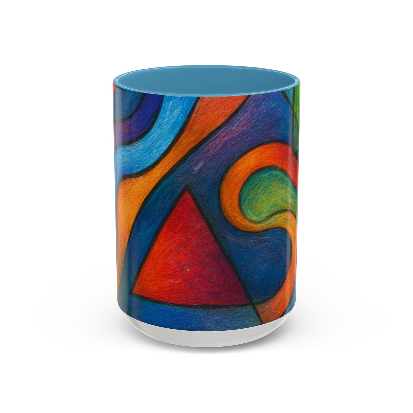 Abstract Colorful Geometric Coffee Mug — Vibrant Modern Art Accent 11/15oz