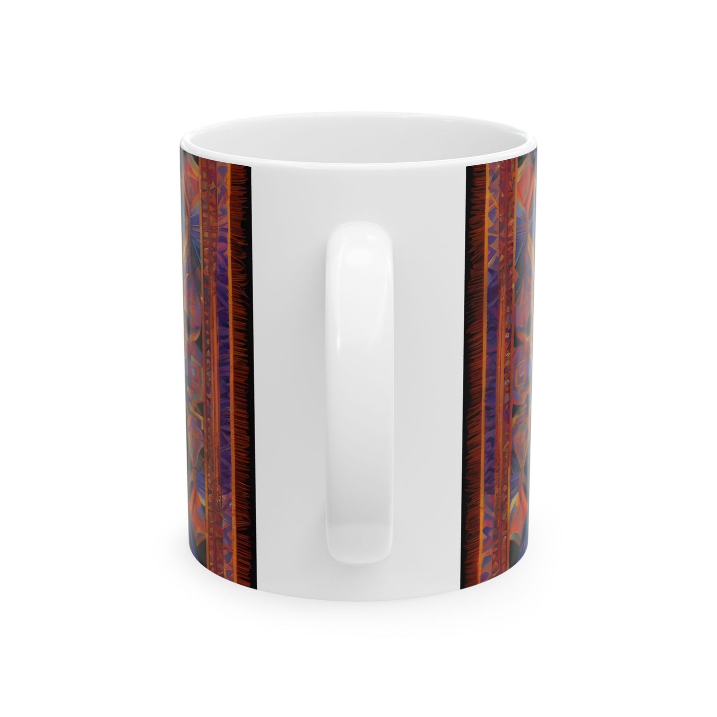 Vibrant Geometric Ceramic Mug - Colorful Art Design for Coffee Lovers