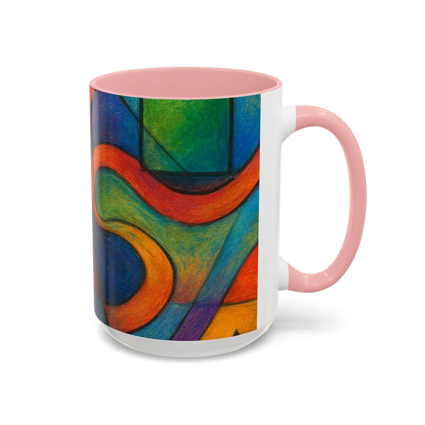 Abstract Colorful Geometric Coffee Mug — Vibrant Modern Art Accent 11/15oz