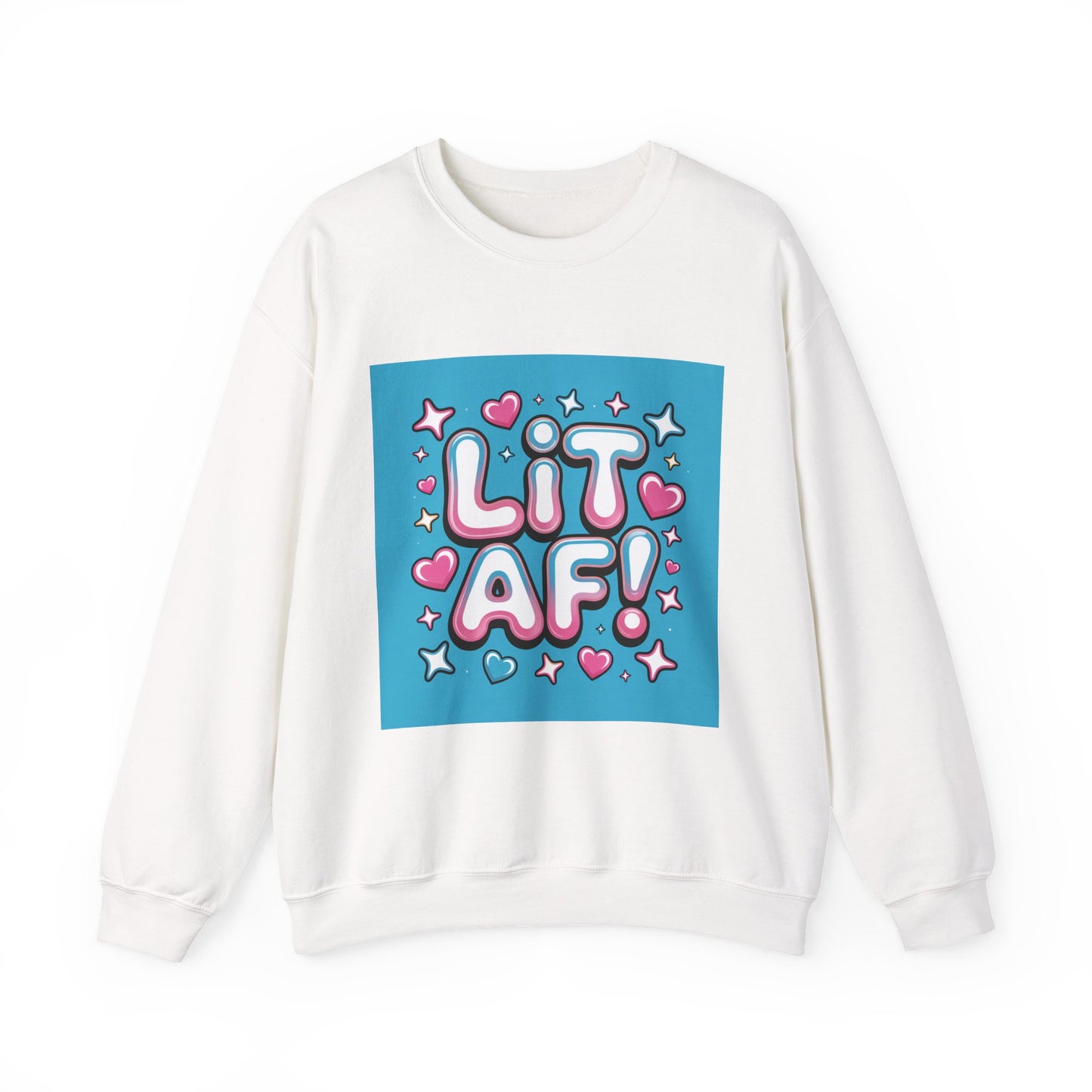 Lit AF! Unisex Heavy Blend Crewneck Sweatshirt - Fun and Stylish Casualwear