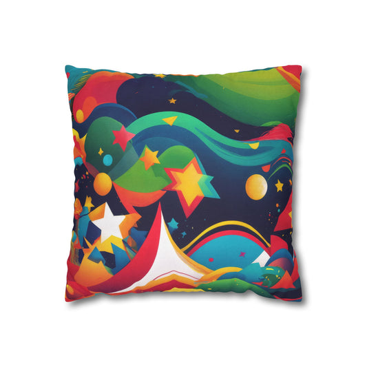 Colorful Decorative Pillowcase, Vibrant Couch Cushion Cover, Artistic Home Decor, Bohemian Gift, Living Room Accessory