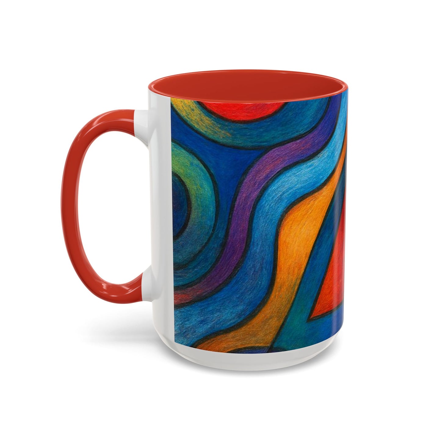 Abstract Colorful Geometric Coffee Mug — Vibrant Modern Art Accent 11/15oz