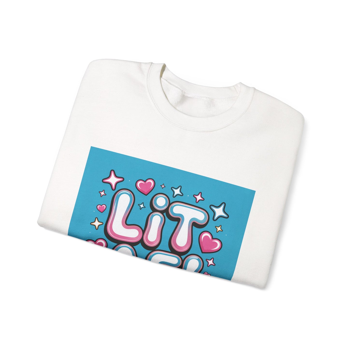 Lit AF! Unisex Heavy Blend Crewneck Sweatshirt - Fun and Stylish Casualwear