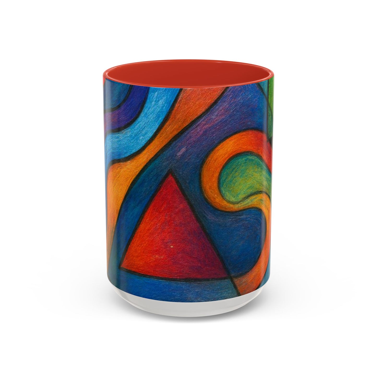 Abstract Colorful Geometric Coffee Mug — Vibrant Modern Art Accent 11/15oz