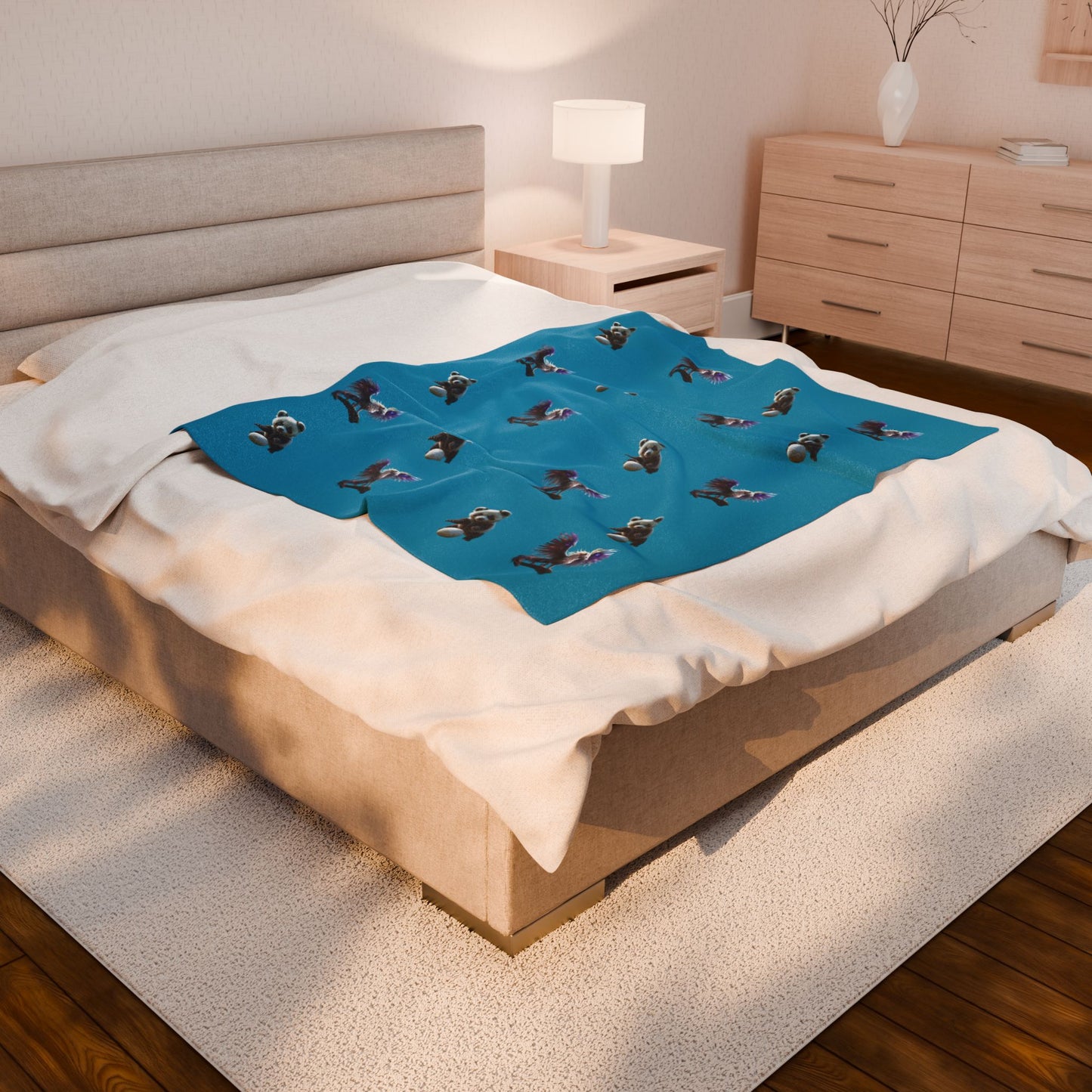 Plush Blanket - Cozy Panda and Dragon Design