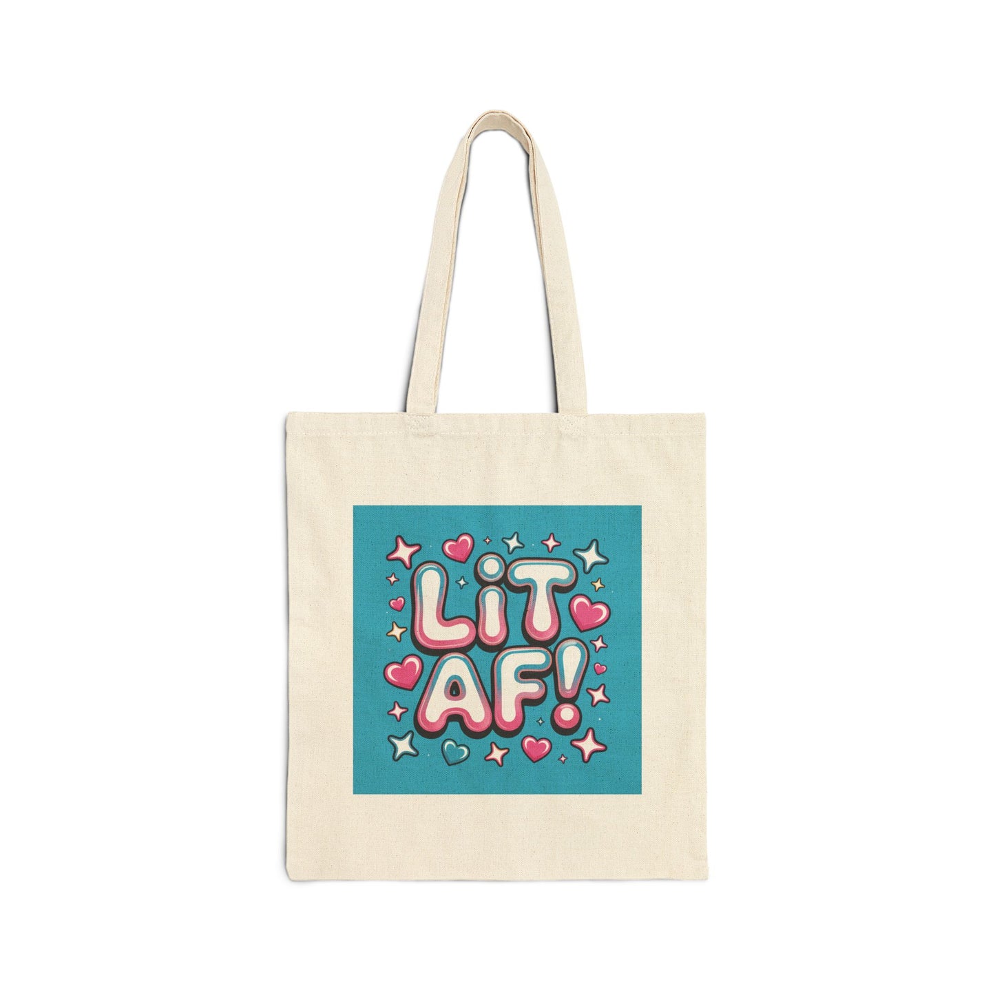 Lit AF! Canvas Tote Bag - Fun and Playful Eco-Friendly Shopper