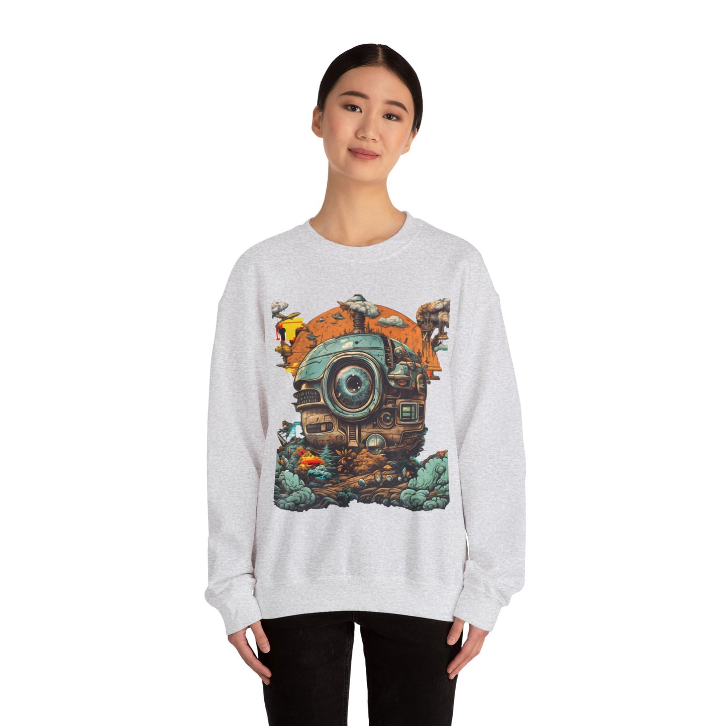 Vintage Space Explorer Crewneck Sweatshirt - Unisex Heavy Blend